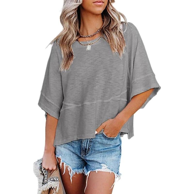 Lightweight Batwing Sleeve Tee – Crewneck, Relaxed Fit, Breathable