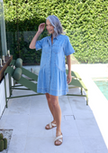 Classic Denim Shirt Dress — Soft Washed Button-Down Midi Dress