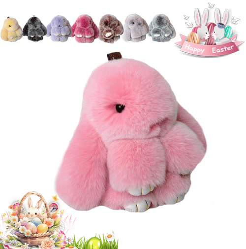 Handmade Plush Bunny Keychain – Soft Velvet Charm, Gift-Ready