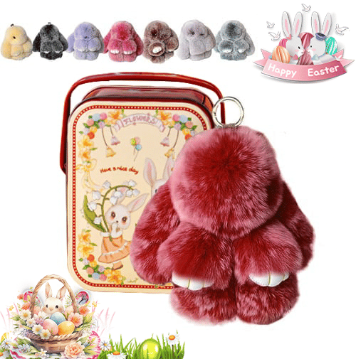 Handmade Plush Bunny Keychain – Soft Velvet Charm, Gift-Ready