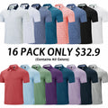 💝💝Men's Classic Polo Shirts Contrast Collar Short Sleeve Casual Solid Stylish and Printed Polo