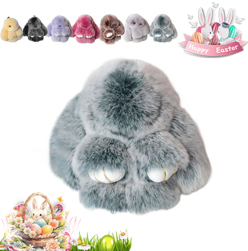 Handmade Plush Bunny Keychain – Soft Velvet Charm, Gift-Ready