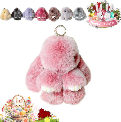 Handmade Plush Bunny Keychain – Soft Velvet Charm, Gift-Ready