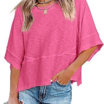 Lightweight Batwing Sleeve Tee – Crewneck, Relaxed Fit, Breathable