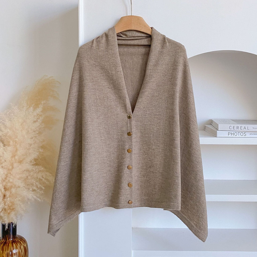 💚4pcs-Women's Soft Wool-Blend Wrap Cardigan – Cozy Open-Front Shawl Sweater for Fall