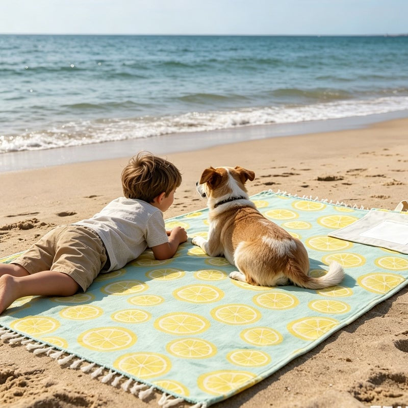 Organic Cotton Towel Backpack – 2-in-1 Convertible Beach Towel & Carry Bag, Sand-Repellent