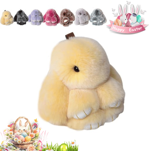 Handmade Plush Bunny Keychain – Soft Velvet Charm, Gift-Ready