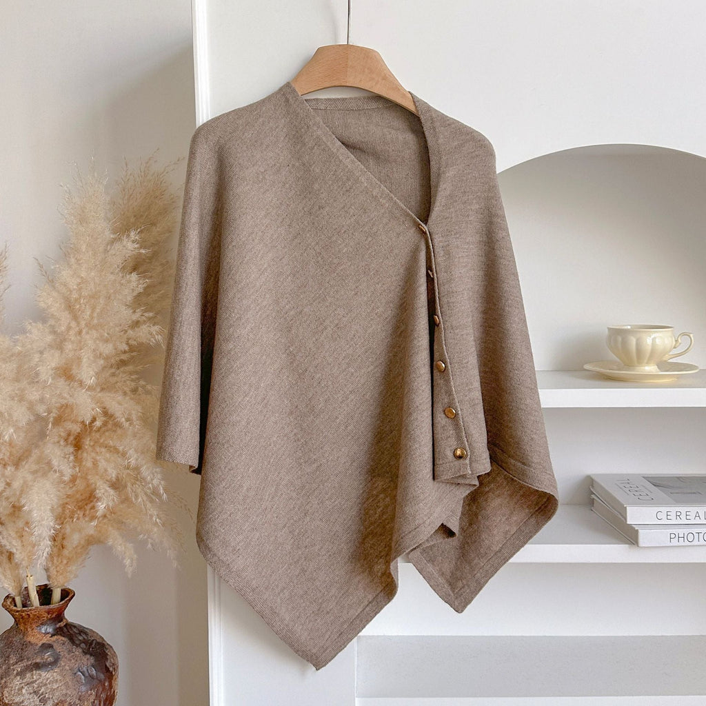 💚4pcs-Women's Soft Wool-Blend Wrap Cardigan – Cozy Open-Front Shawl Sweater for Fall