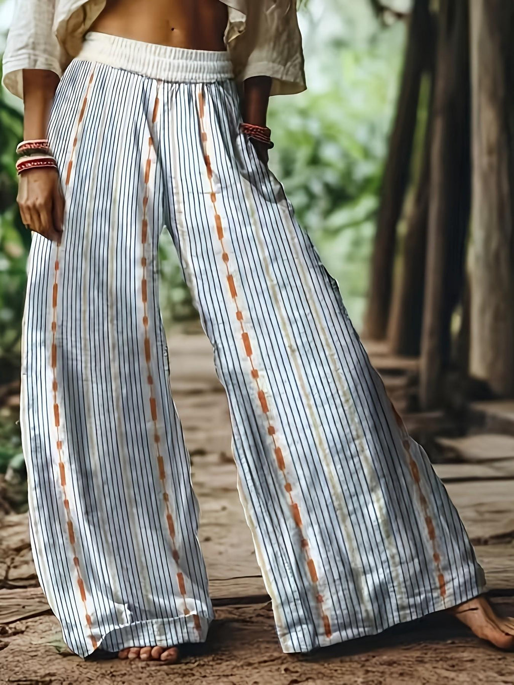 💝💝【LAST DAY SALE】Women's Casual Bohemian Style Floral Print Wide-Leg Pants