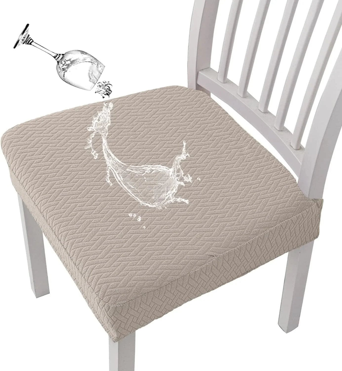 Jacquard Chair Seat Cover – Waterproof, Non-Slip, Machine Washable