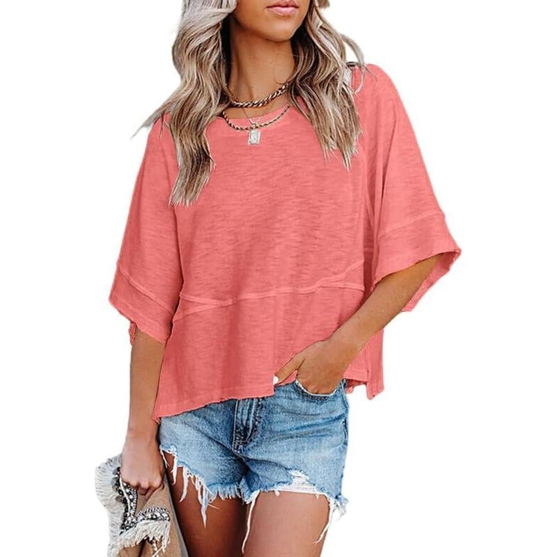Lightweight Batwing Sleeve Tee – Crewneck, Relaxed Fit, Breathable