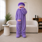 💚Funny Monster Fleece Onesie – Cozy Hooded One-Piece Pajamas