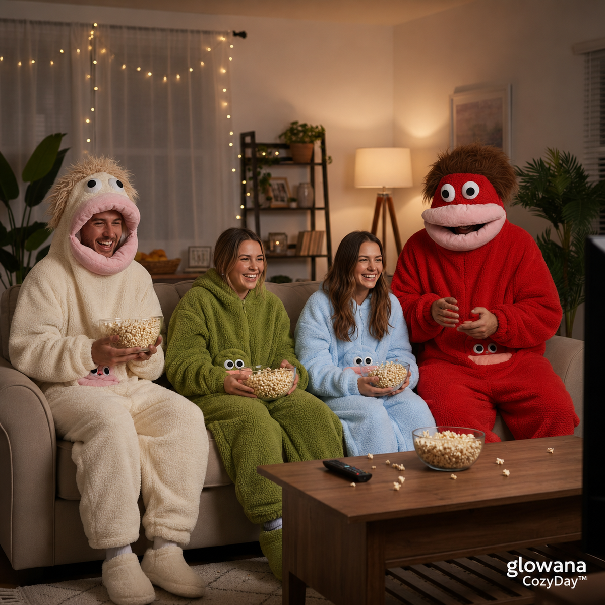 💚Funny Monster Fleece Onesie – Cozy Hooded One-Piece Pajamas