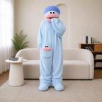💚Funny Monster Fleece Onesie – Cozy Hooded One-Piece Pajamas