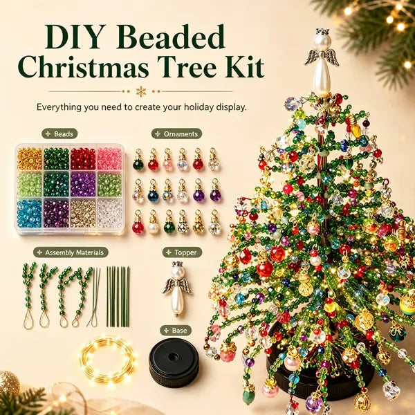 💚🎄✨ DIY Beaded Christmas Tree Kit – Create Your Own Sparkling Holiday Decoration