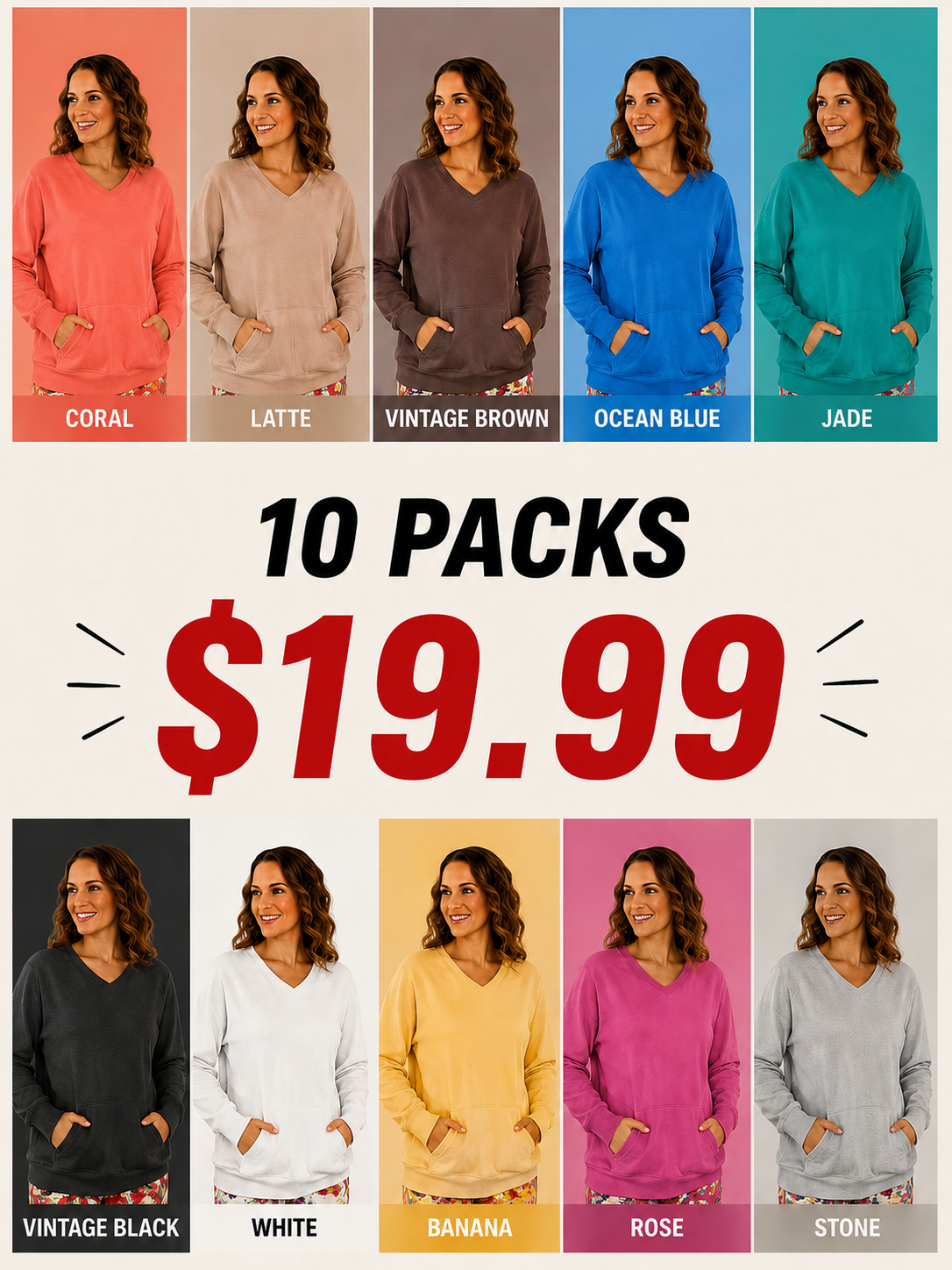 💚Cozy Campfire V-Neck Sweatshirt