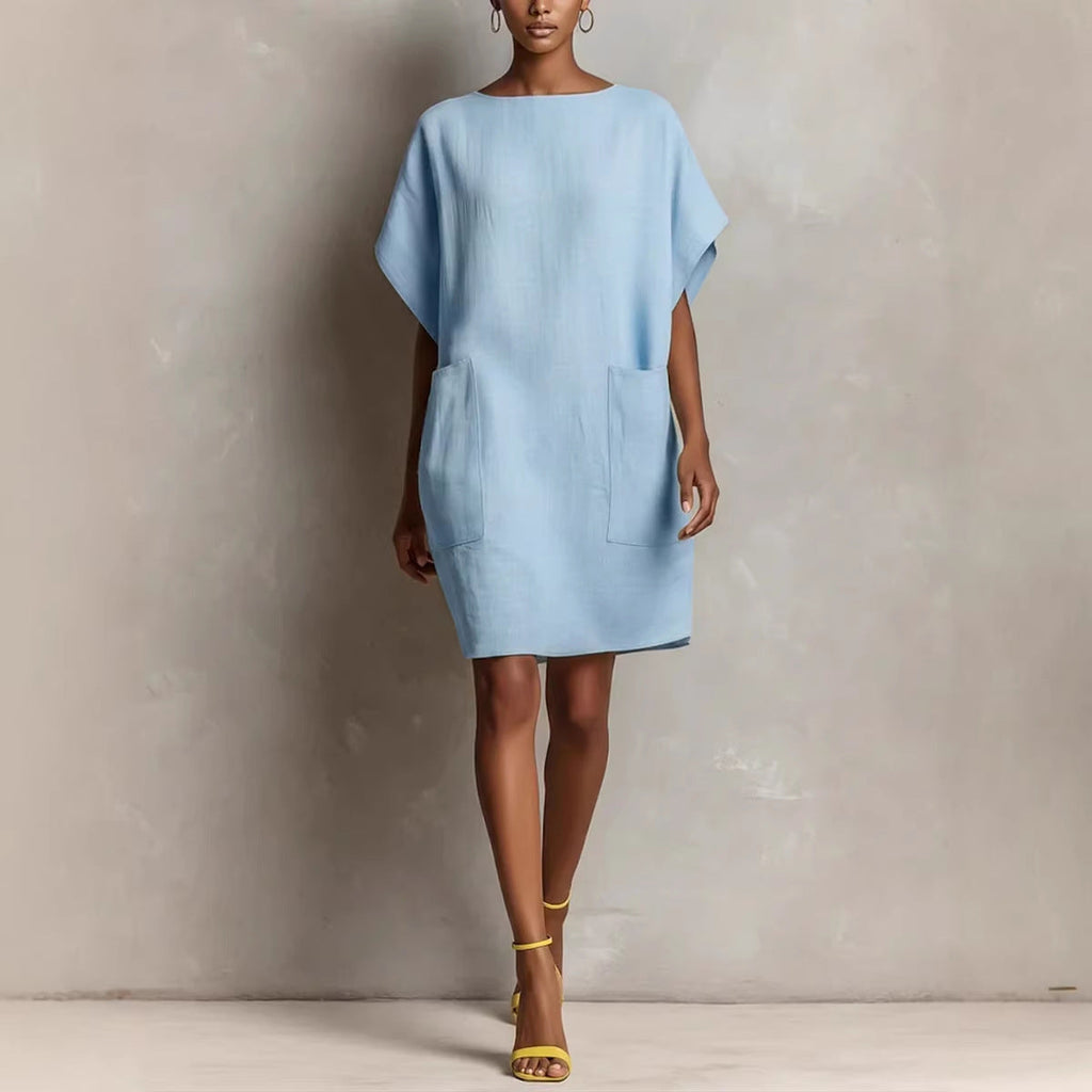 💝💝Effortless Linen-Blend Shift Dress