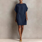 💝💝Effortless Linen-Blend Shift Dress