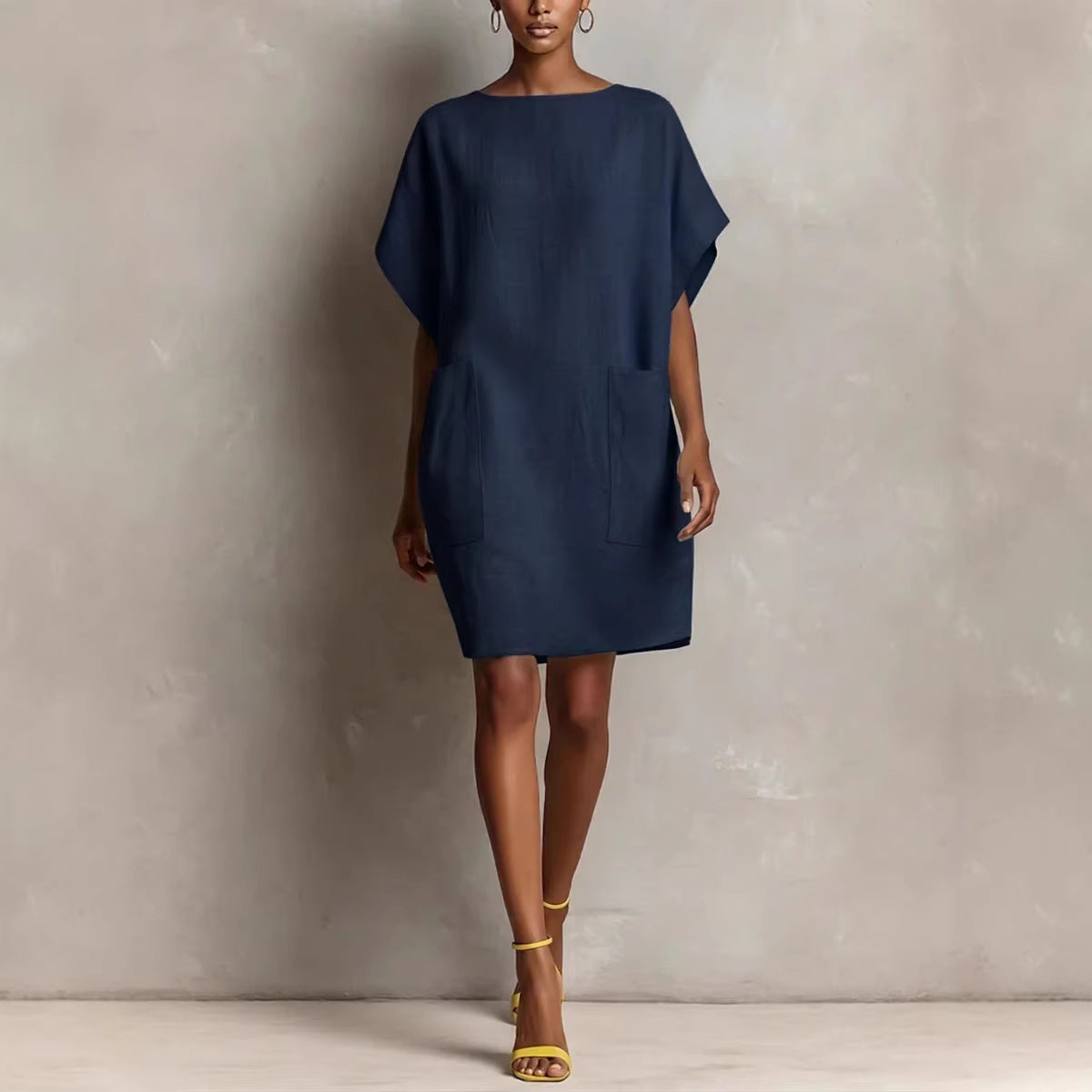 💝💝Effortless Linen-Blend Shift Dress