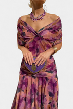 V-Neck Tropical Print Mesh Maxi Dress | Resort Wear 2026