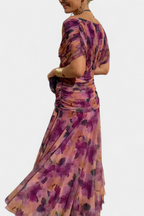 V-Neck Tropical Print Mesh Maxi Dress | Resort Wear 2026
