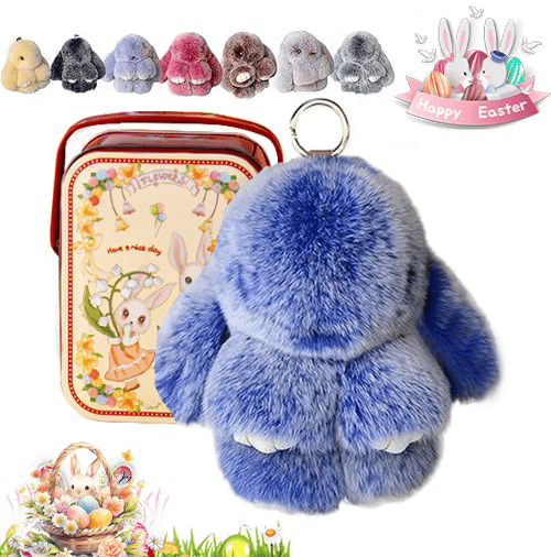 Handmade Plush Bunny Keychain – Soft Velvet Charm, Gift-Ready