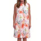 💝💝Women's sleeveless pleated floral dress