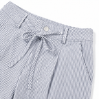 💚 Women's  Striped With Pockets Black Baggy Low Rise Wide Leg Pants