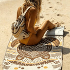 Organic Cotton Towel Backpack – 2-in-1 Convertible Beach Towel & Carry Bag, Sand-Repellent