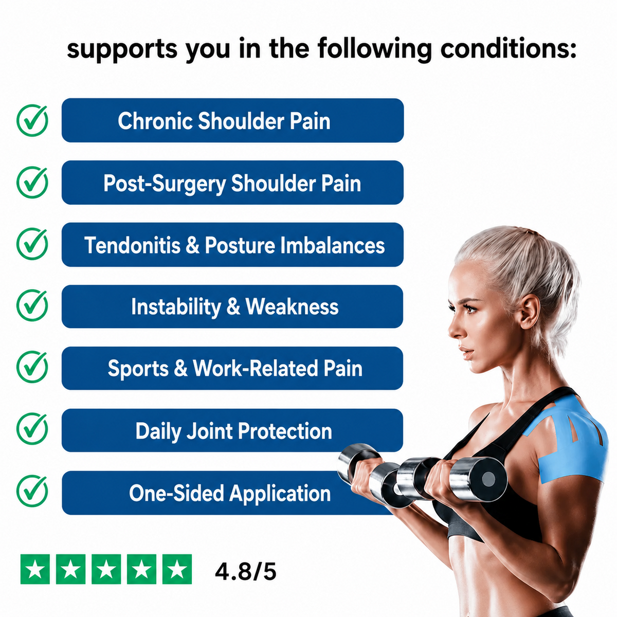 Pre-Cut Kinesiology Tape for Shoulder & Knee Pain