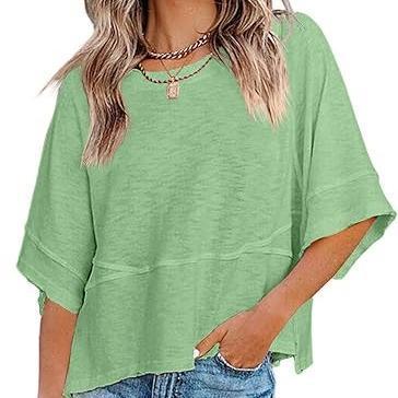 Lightweight Batwing Sleeve Tee – Crewneck, Relaxed Fit, Breathable