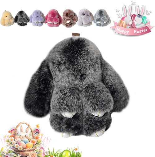 Handmade Plush Bunny Keychain – Soft Velvet Charm, Gift-Ready
