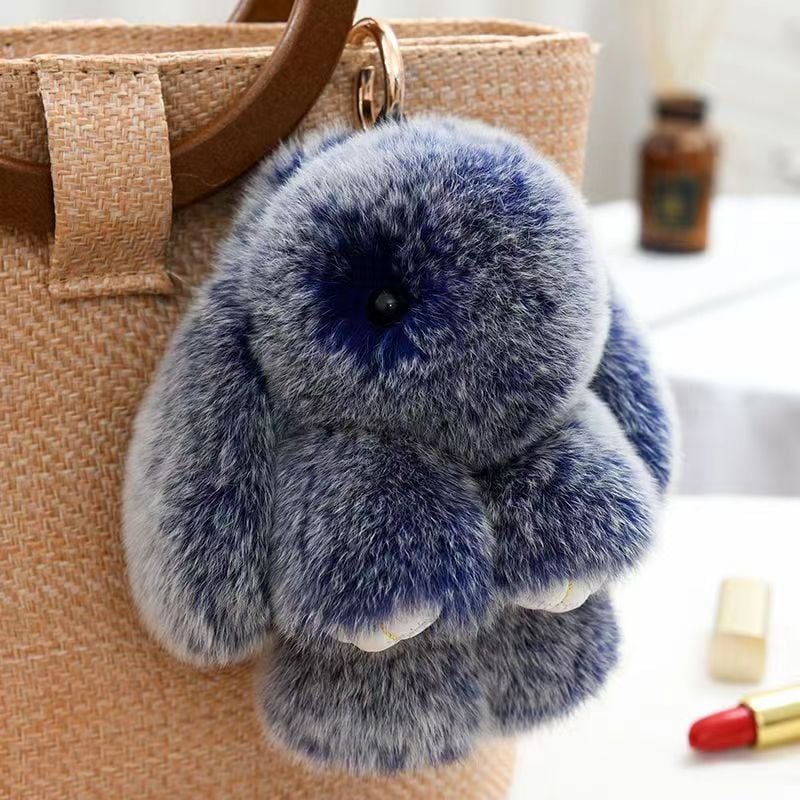 Handmade Plush Bunny Keychain – Soft Velvet Charm, Gift-Ready