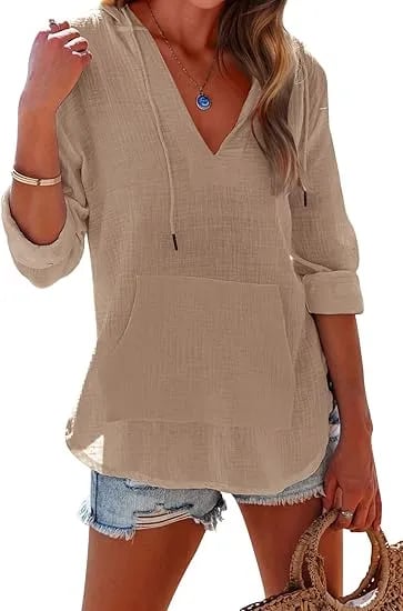 Hooded Beach Cover-Up with Pockets