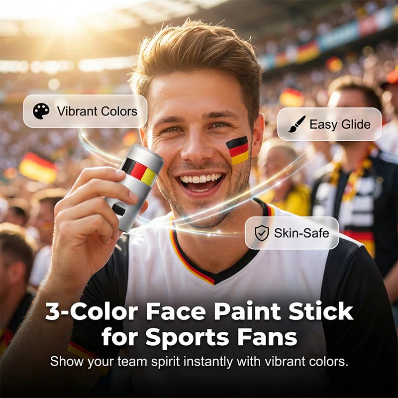 3-in-1 One-Stroke Face Paint Stick –  Skin-Safe, Easy Wash-Off, Scented