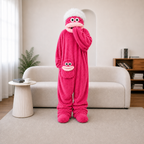 💚Funny Monster Fleece Onesie – Cozy Hooded One-Piece Pajamas