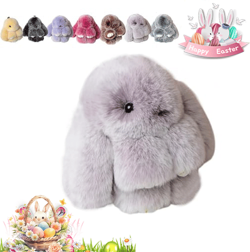 Handmade Plush Bunny Keychain – Soft Velvet Charm, Gift-Ready