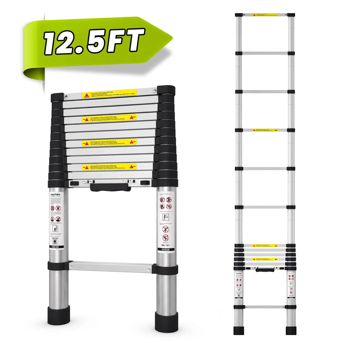 💥 Factory Direct Sale💥 12.5 FT Telescoping Ladder | 330 LBS Capacity | Compact & Portable