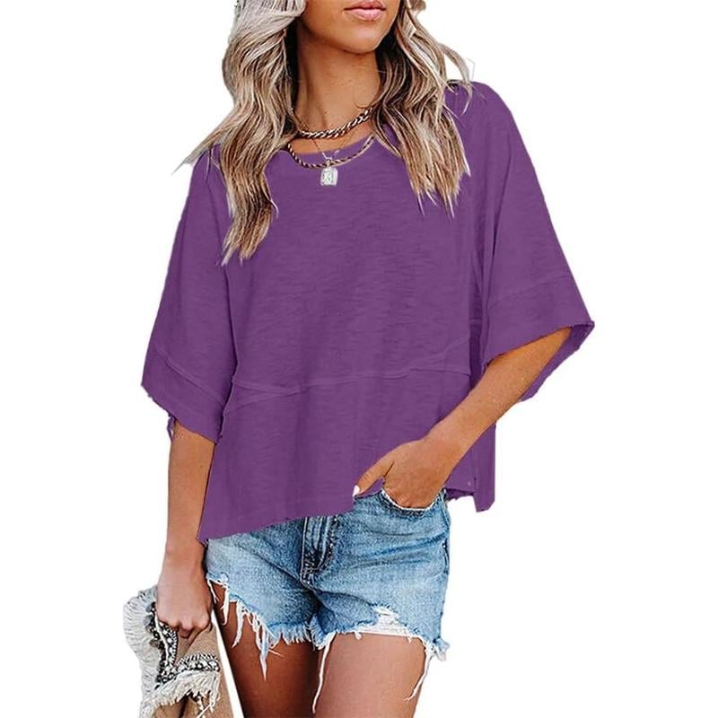 Lightweight Batwing Sleeve Tee – Crewneck, Relaxed Fit, Breathable