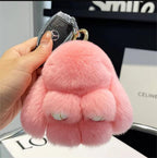 Handmade Plush Bunny Keychain – Soft Velvet Charm, Gift-Ready