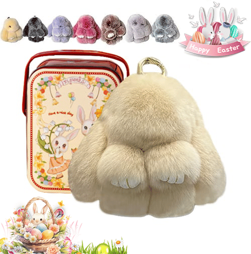 Handmade Plush Bunny Keychain – Soft Velvet Charm, Gift-Ready
