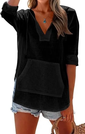 Hooded Beach Cover-Up with Pockets
