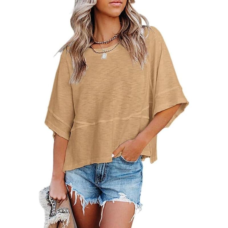 Lightweight Batwing Sleeve Tee – Crewneck, Relaxed Fit, Breathable
