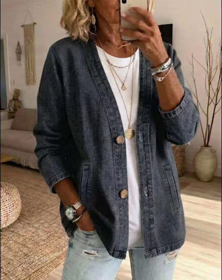 Lightweight Denim Cardigan