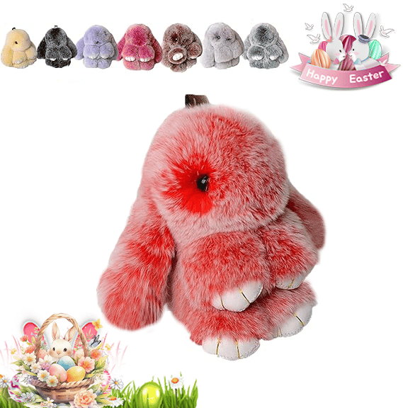 Handmade Plush Bunny Keychain – Soft Velvet Charm, Gift-Ready