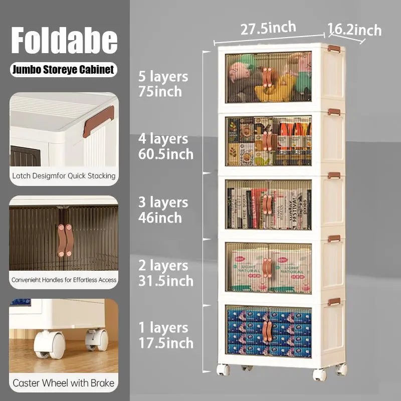 💥 Factory Direct Sale💥 Foldable Storage Box with Lid & Wheels | 40/64/128 QT | Stackable Organizer