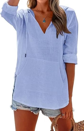 Hooded Beach Cover-Up with Pockets