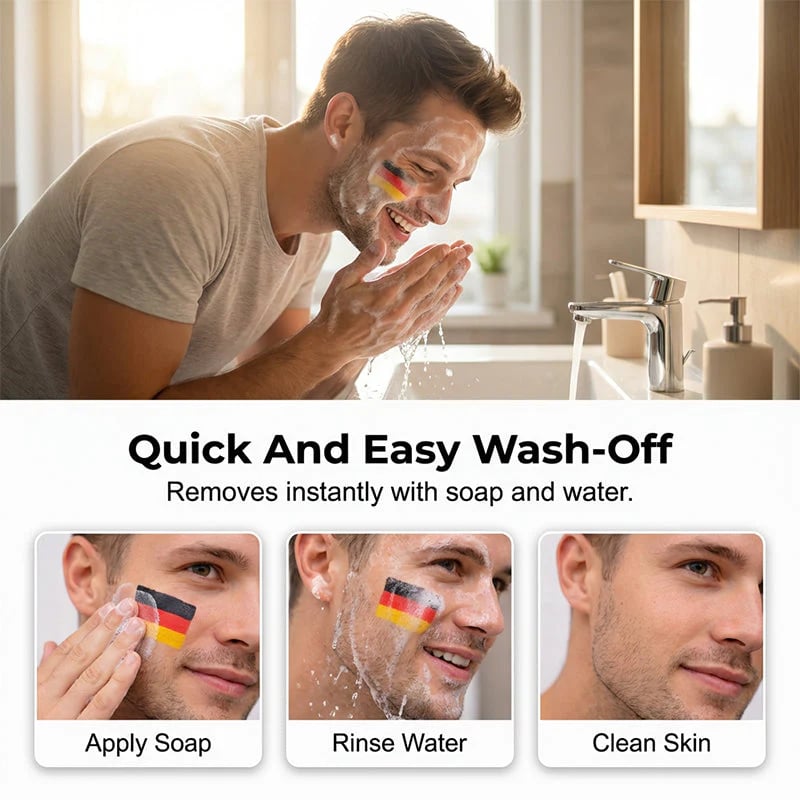 3-in-1 One-Stroke Face Paint Stick –  Skin-Safe, Easy Wash-Off, Scented