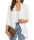 Lightweight Open Front Cardigan – Soft Rayon Blend, 3/4 Sleeve