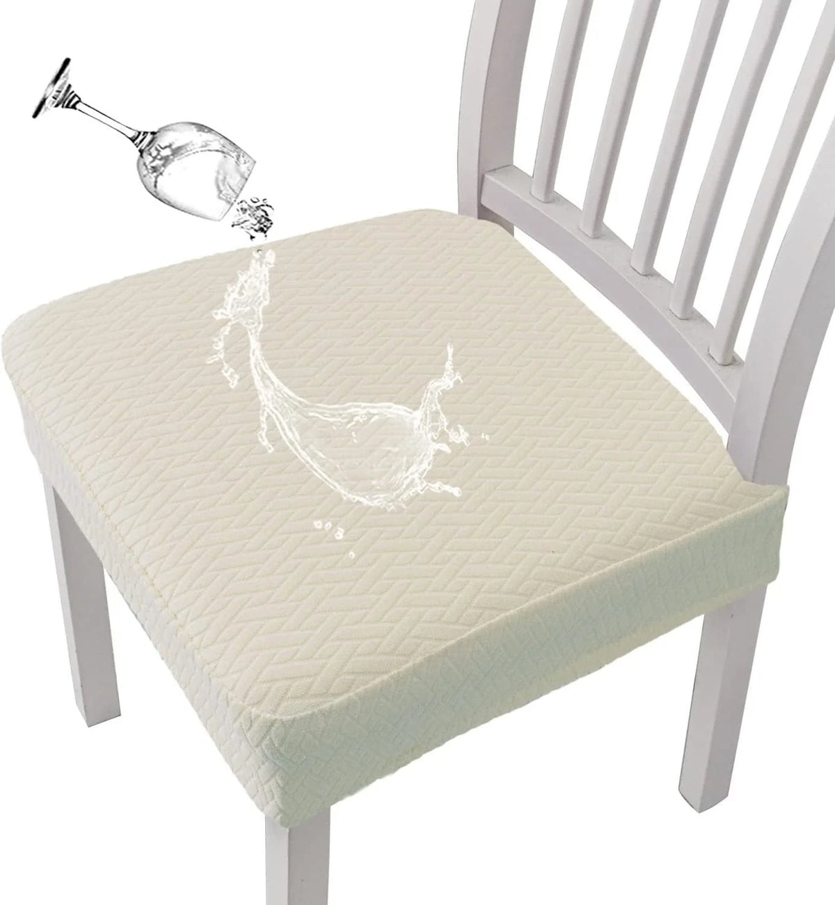 Jacquard Chair Seat Cover – Waterproof, Non-Slip, Machine Washable
